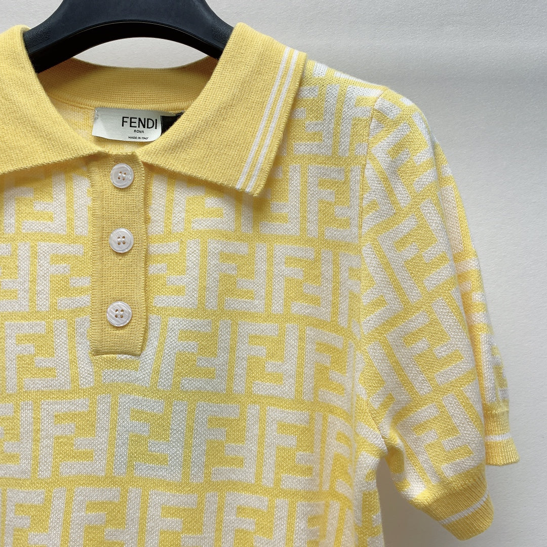 Fendi 25C Polo Shirt Yellow 228190