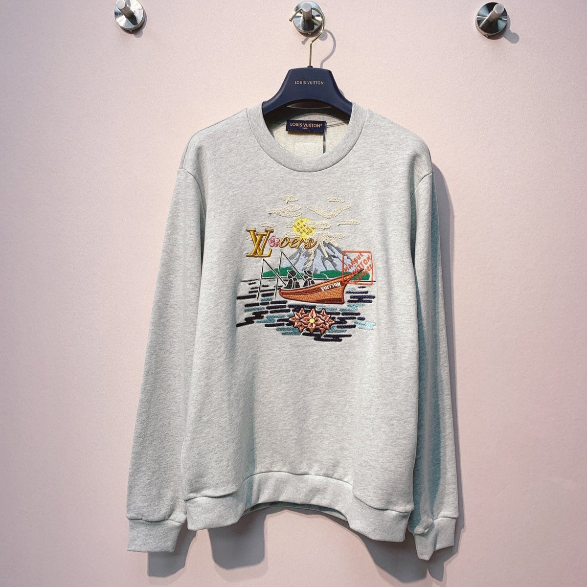 LV 25 Sweater Gray mix Colors Cotton 293396
