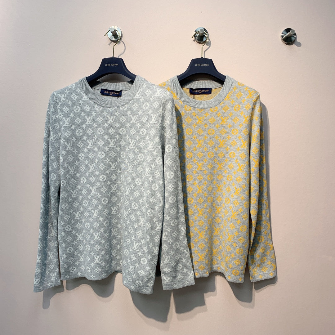 LV 25 Jacquard Round Neck Knit Sweater 305582
