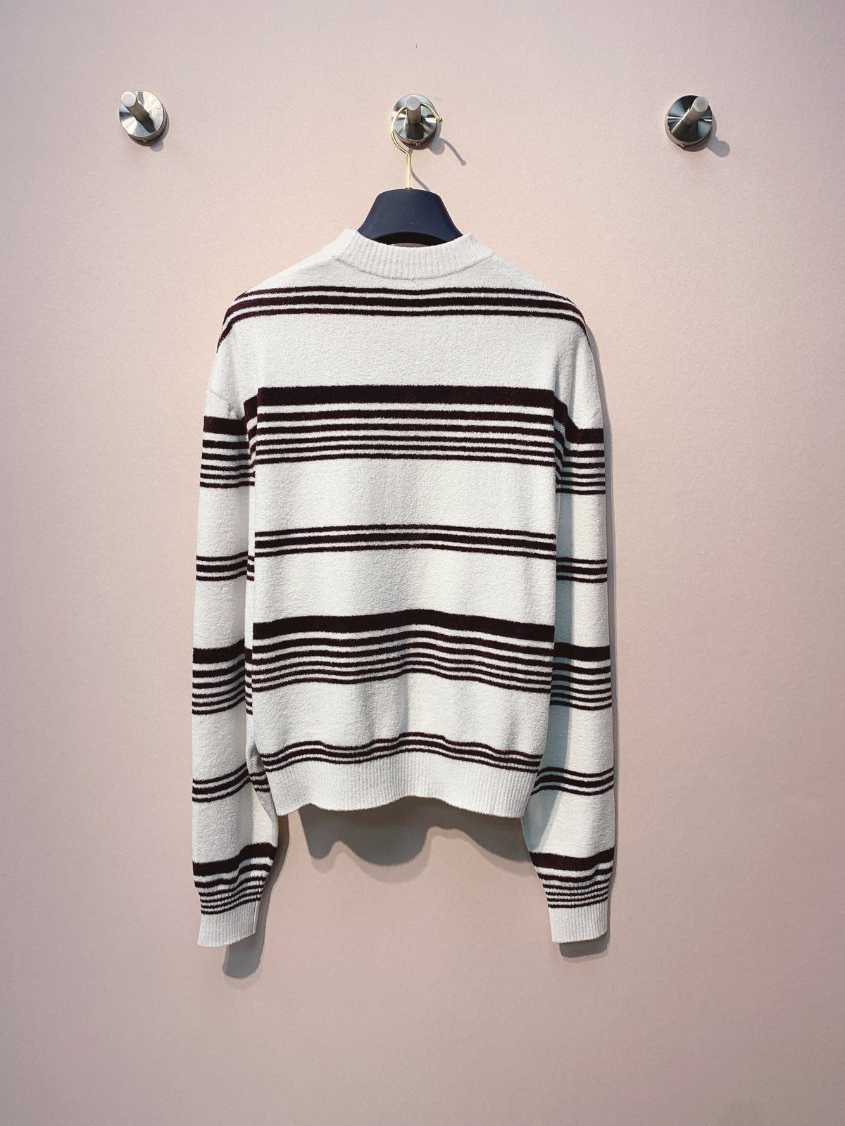 LV 25 Sweater White With Black Stripes Viscose 305591