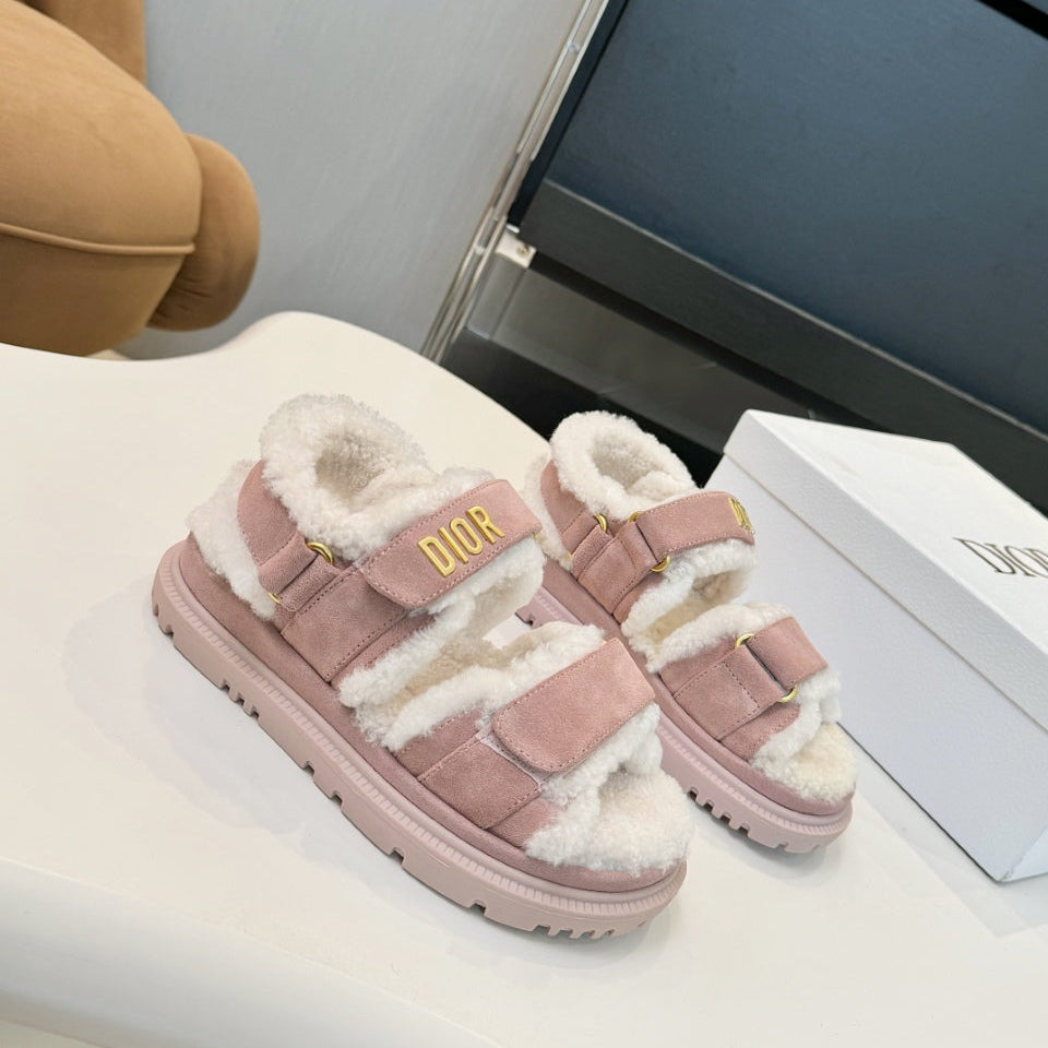 CD Dioract Sandal Light Pink Suede Wool 529375