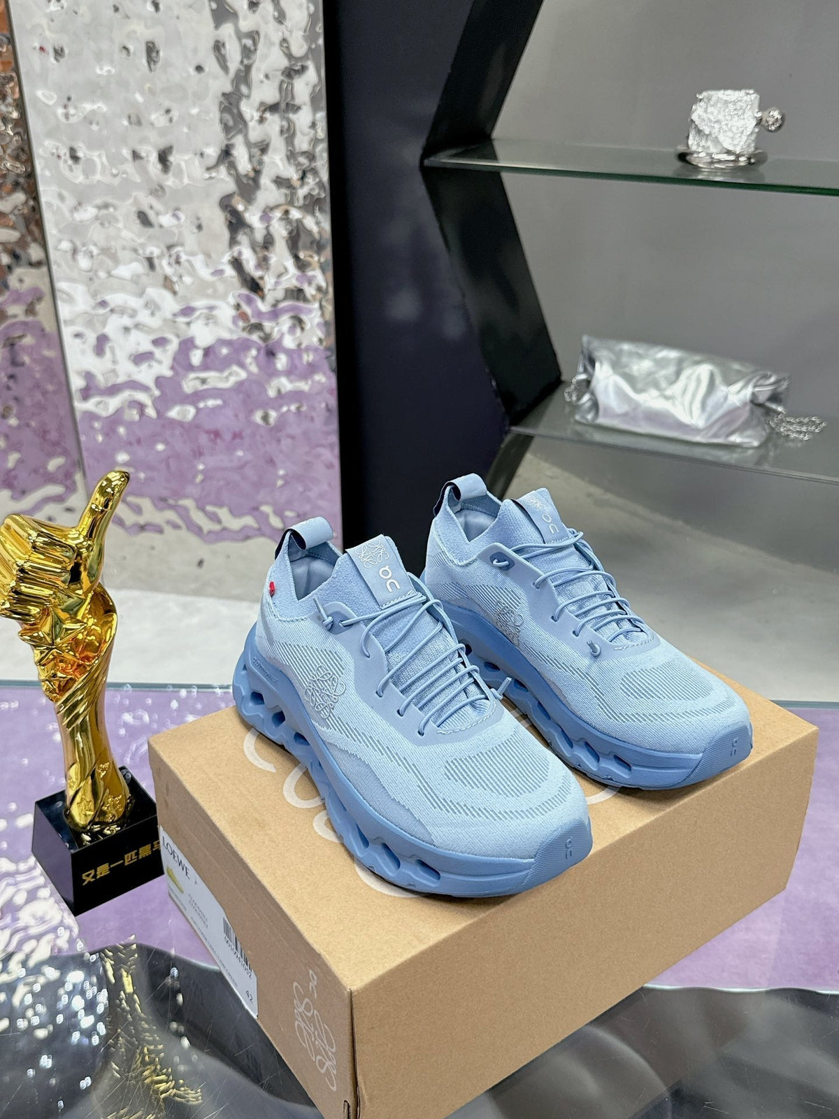 Loewe x On Cloudtilt Sneaker Blue Calfskin