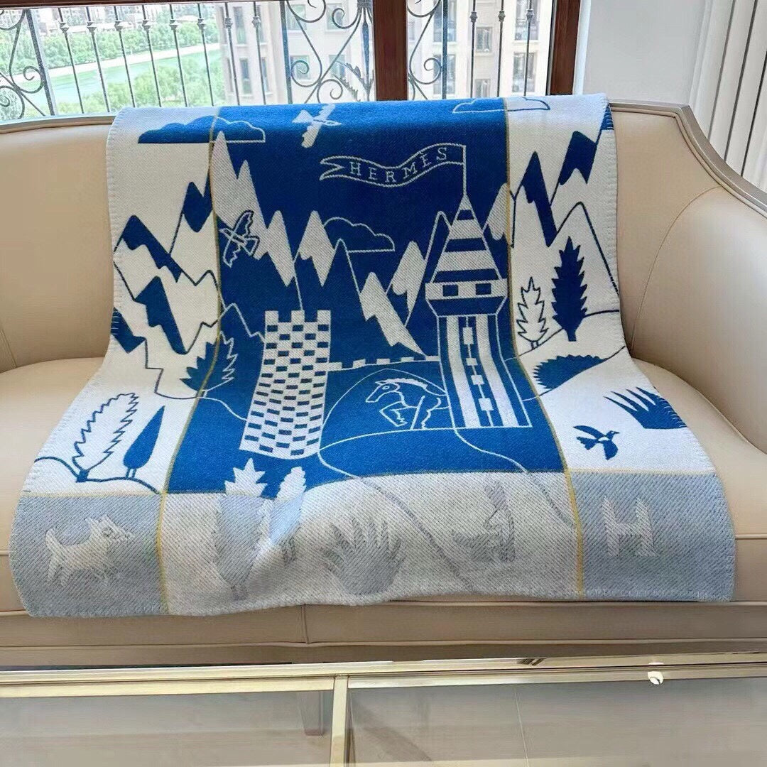 HM Avalon Epopee Blanket Marine Wool Cashmere