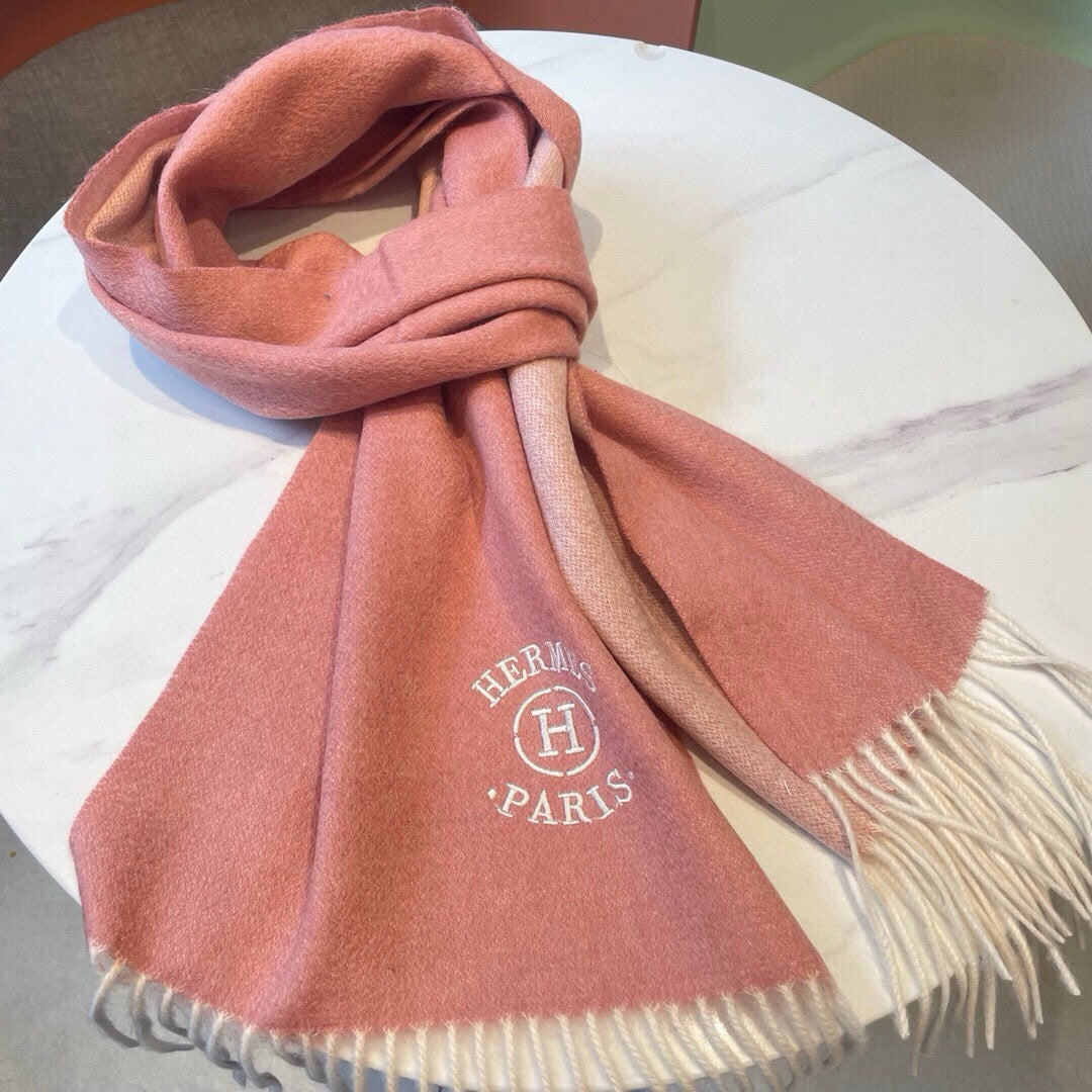 RECTO-VERSO MUFFLER 190 ROSE PINK CASHMERE