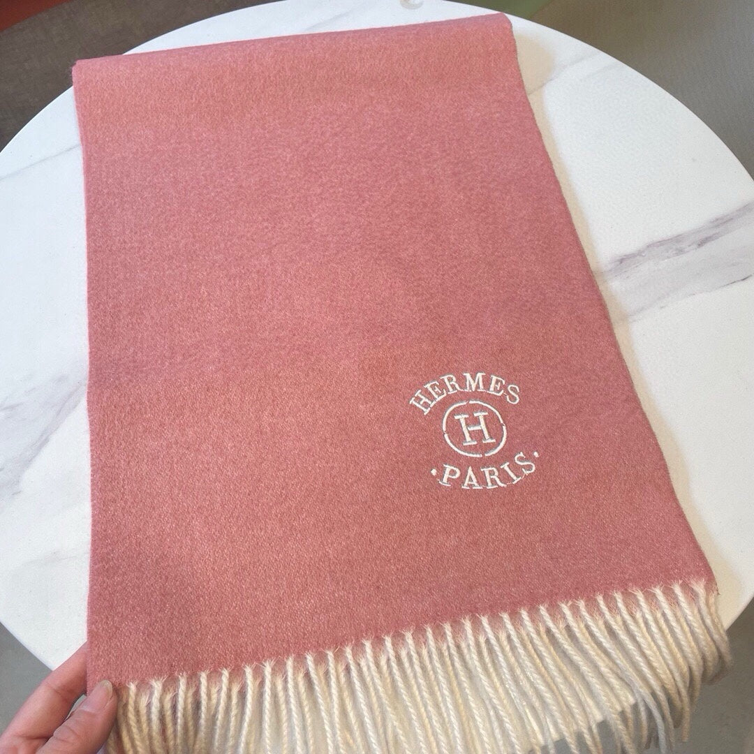 RECTO-VERSO MUFFLER 190 ROSE PINK CASHMERE