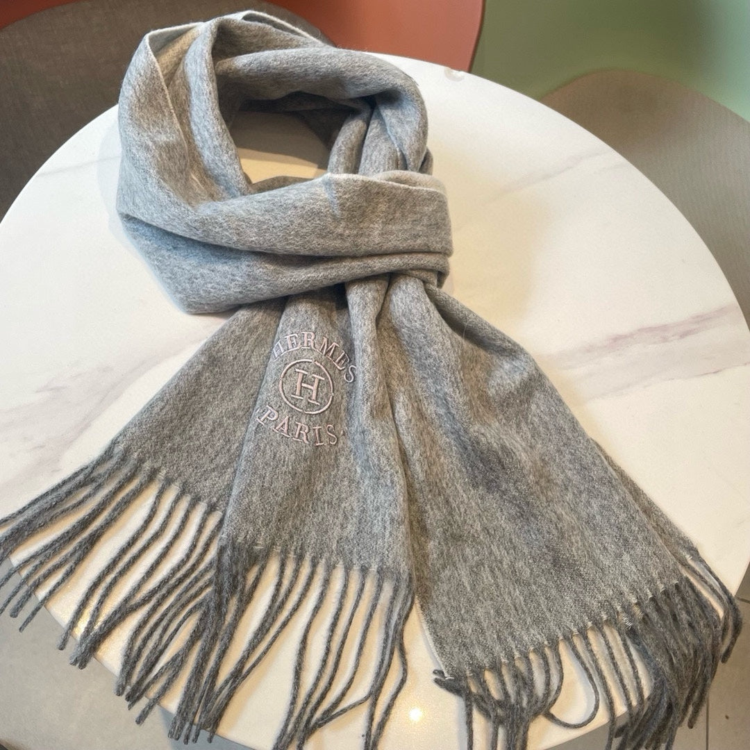 RECTO-VERSO MUFFLER 190 DOVE GREY CASHMERE