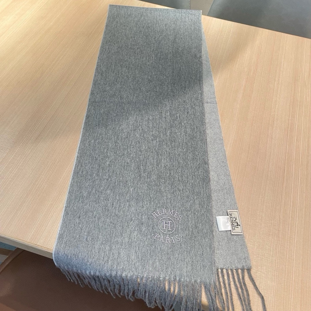 RECTO-VERSO MUFFLER 190 DOVE GREY CASHMERE