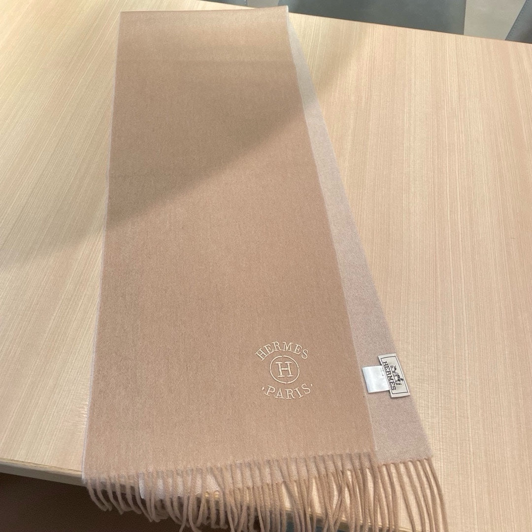 RECTO-VERSO MUFFLER 190 TAN BROWN CASHMERE