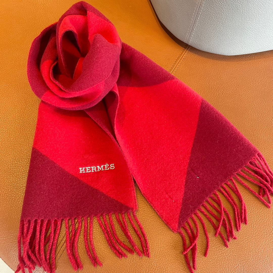 SCARF 150 CM IN CRIMSON RED CASHMERE