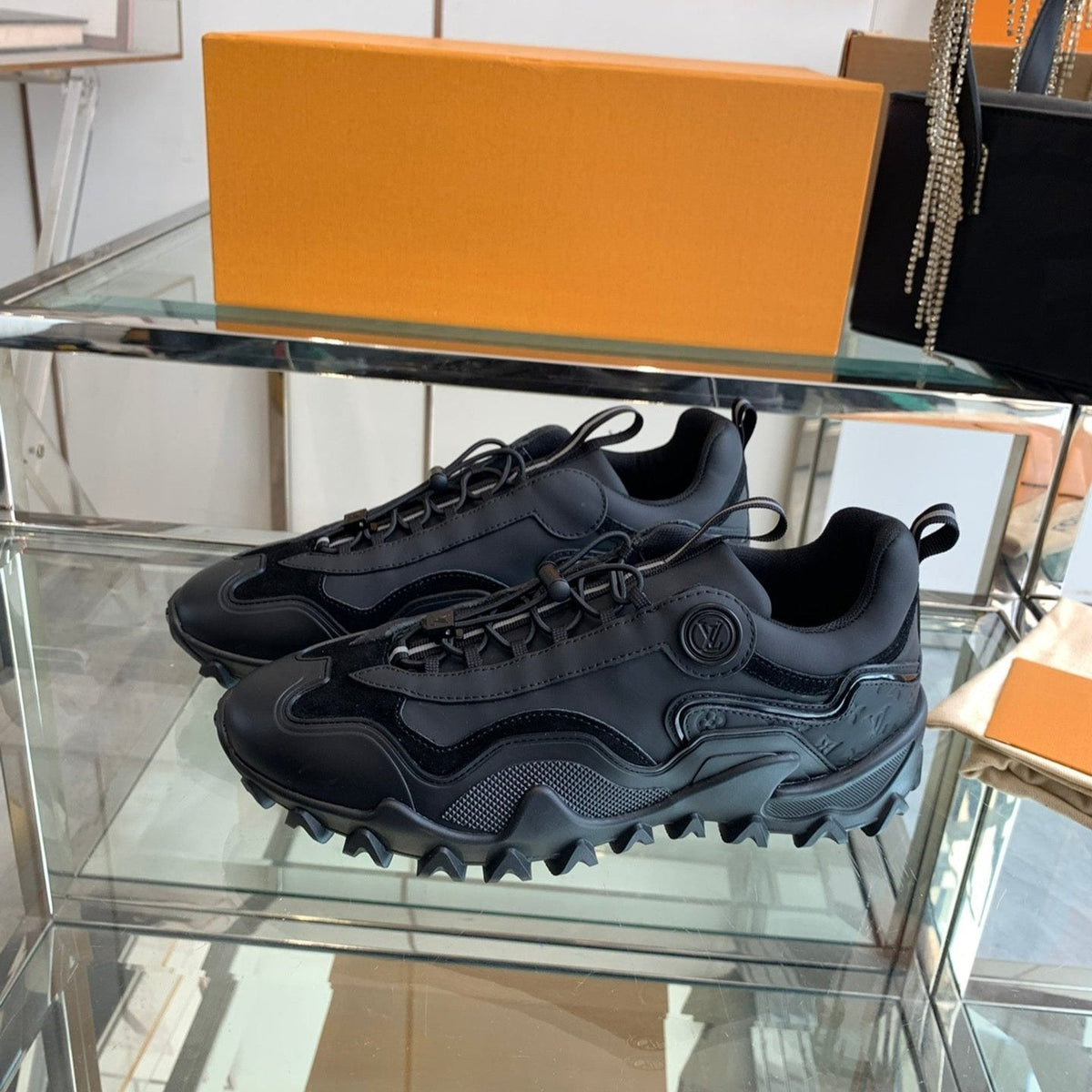 LV Rush Sneaker 40mm Black Cowhide