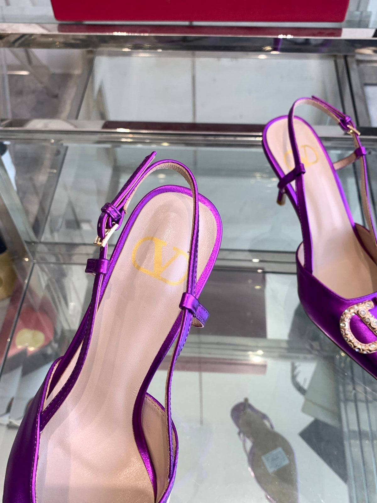 VT 25 High Heels Slingbacks Purple Cowhide 292336