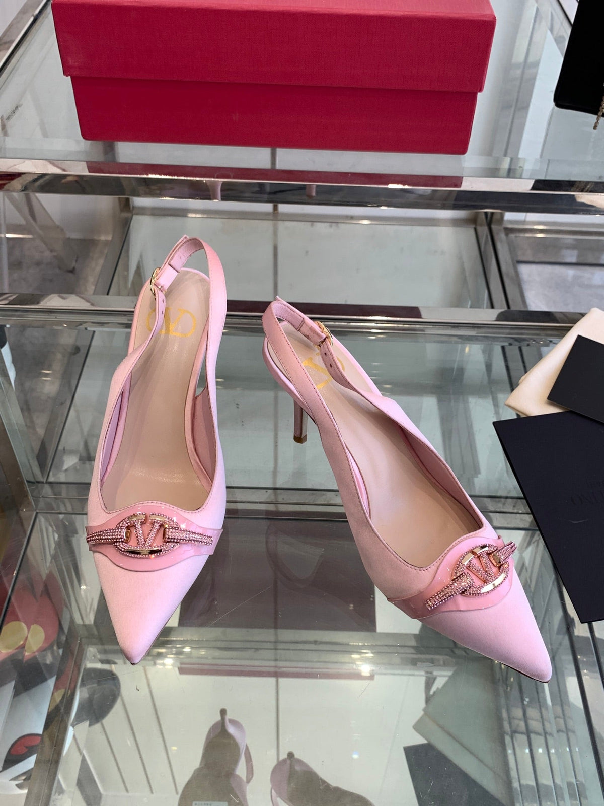 VT 25 High Heels Slingbacks Pink Cowhide 292355