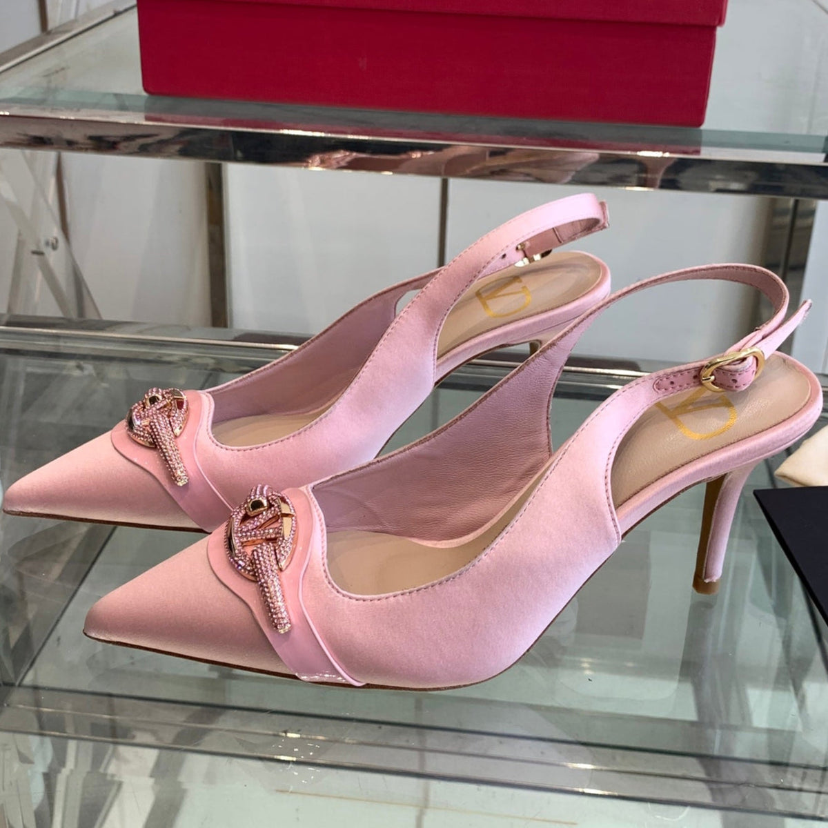 VT 25 High Heels Slingbacks Pink Cowhide 292355