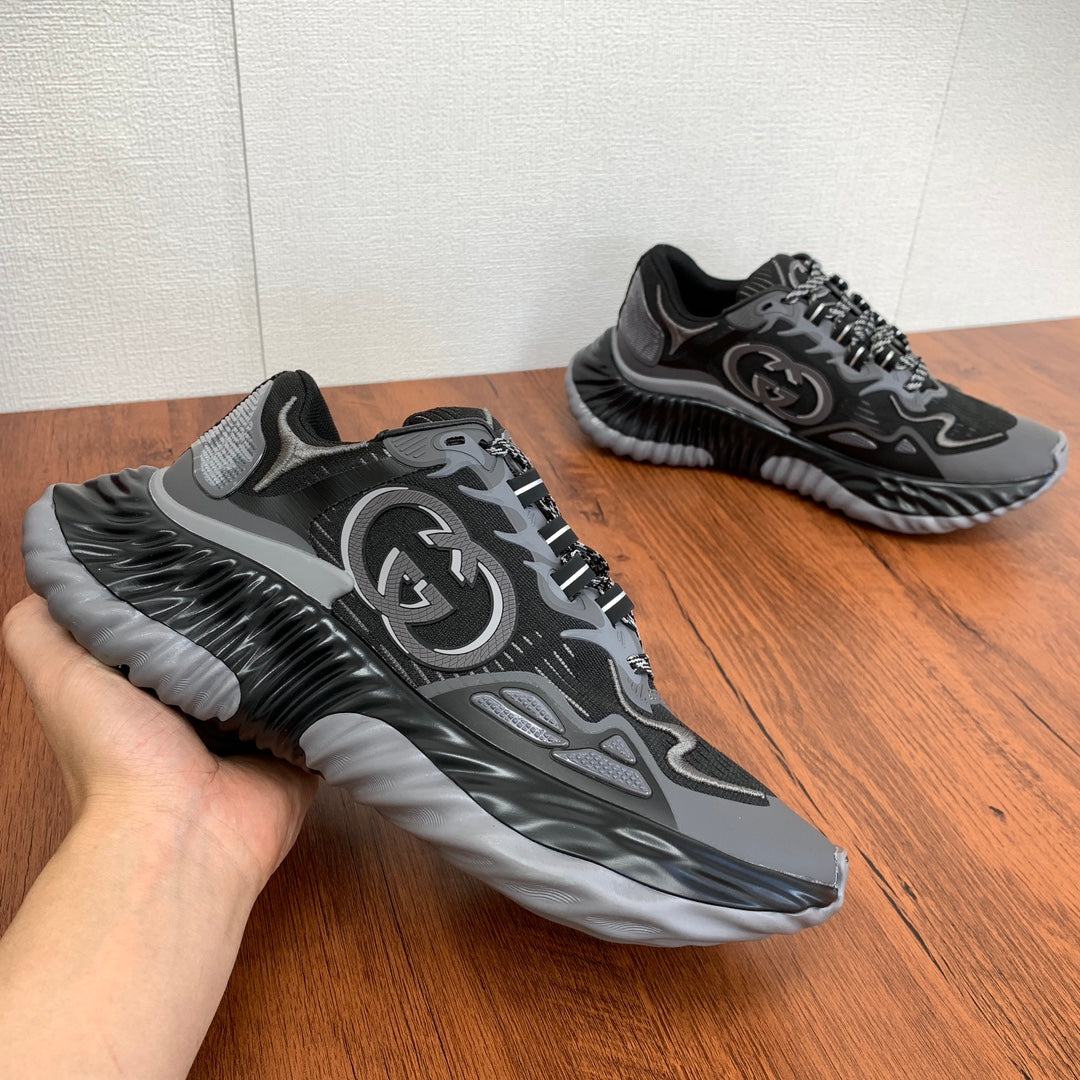 GG Men's Ripple Sneaker Black Mesh 536982