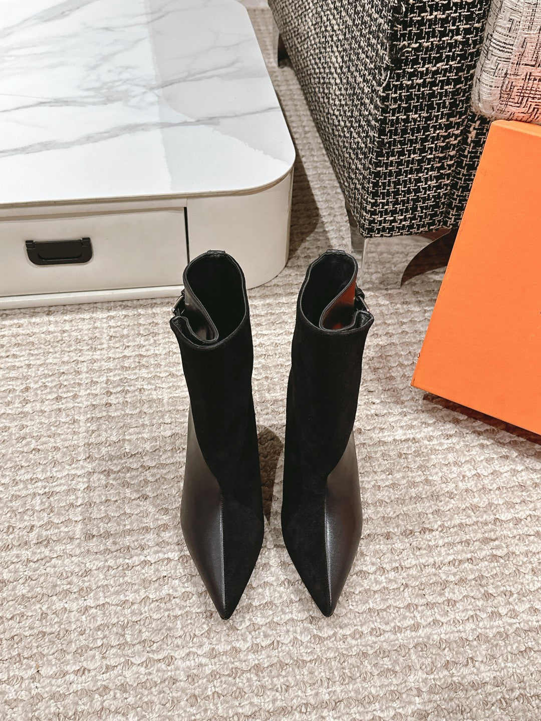 HM Ankle Boots 60mm Black Calfskin And Suede  972382