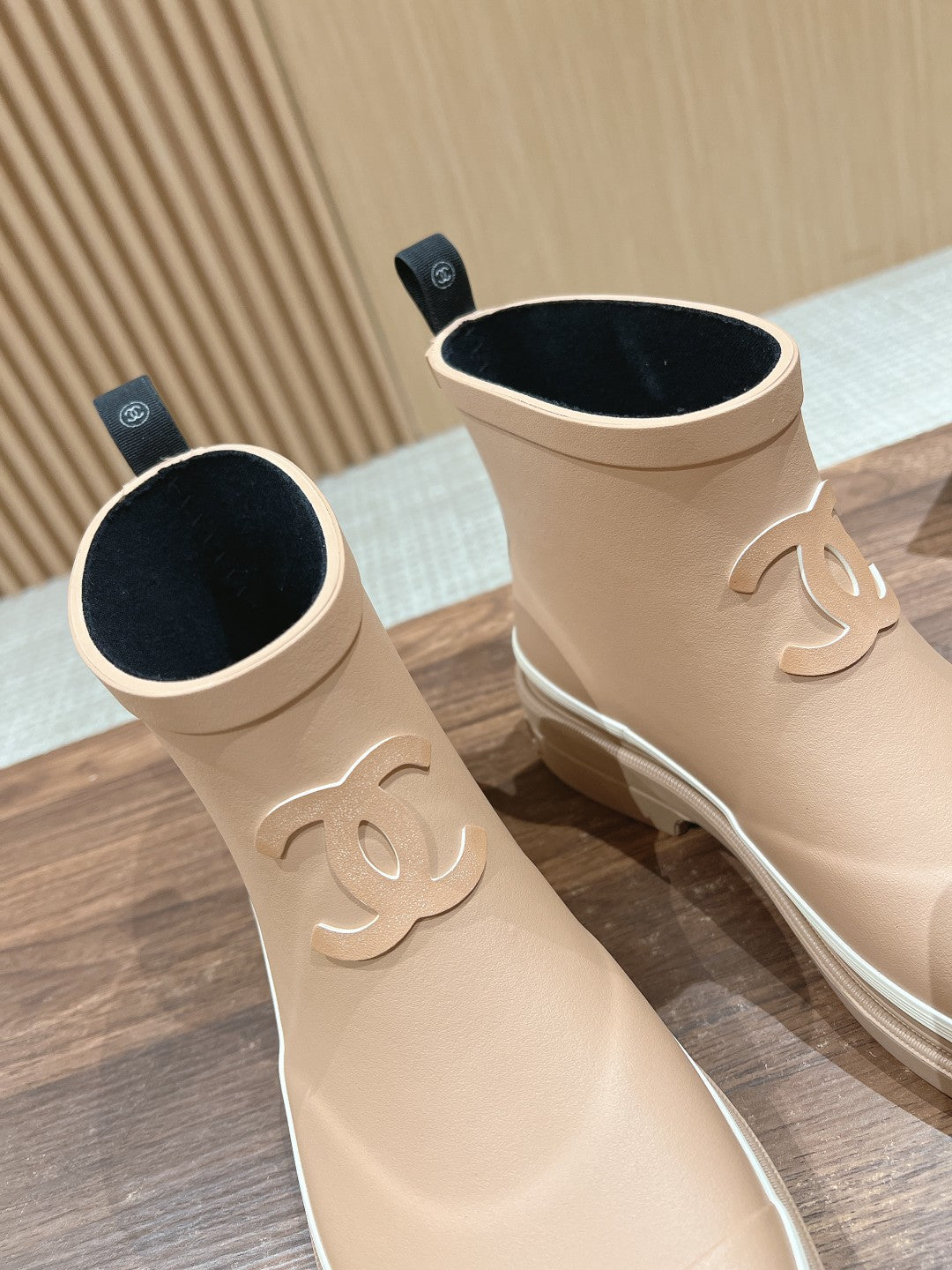 CC RAIN BOOTS BEIGE CREAM TPU