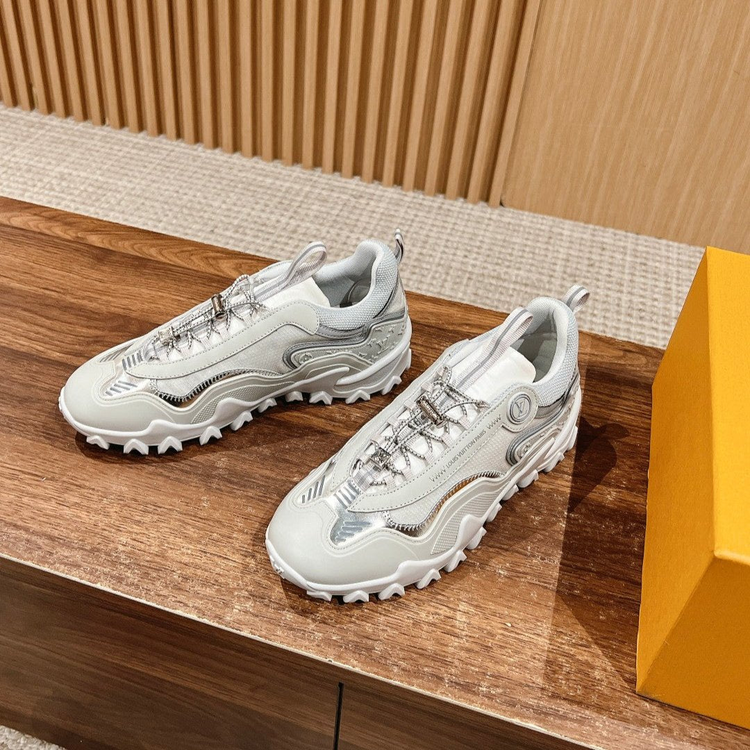 LV Rush Sneaker White Mix Silver Cowhide