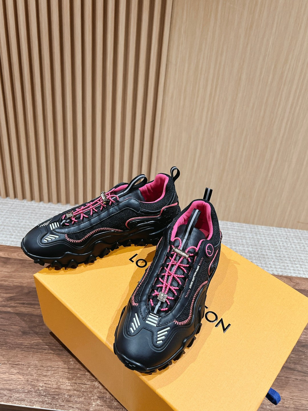 LV Rush Sneaker Black Mix Pink Cowhide