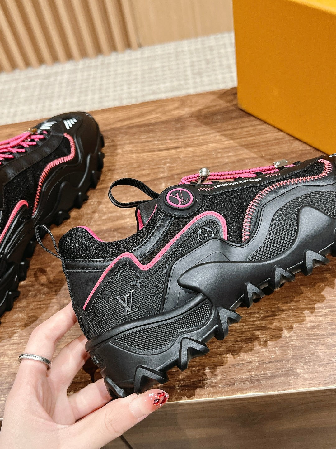 LV Rush Sneaker Black Mix Pink Cowhide