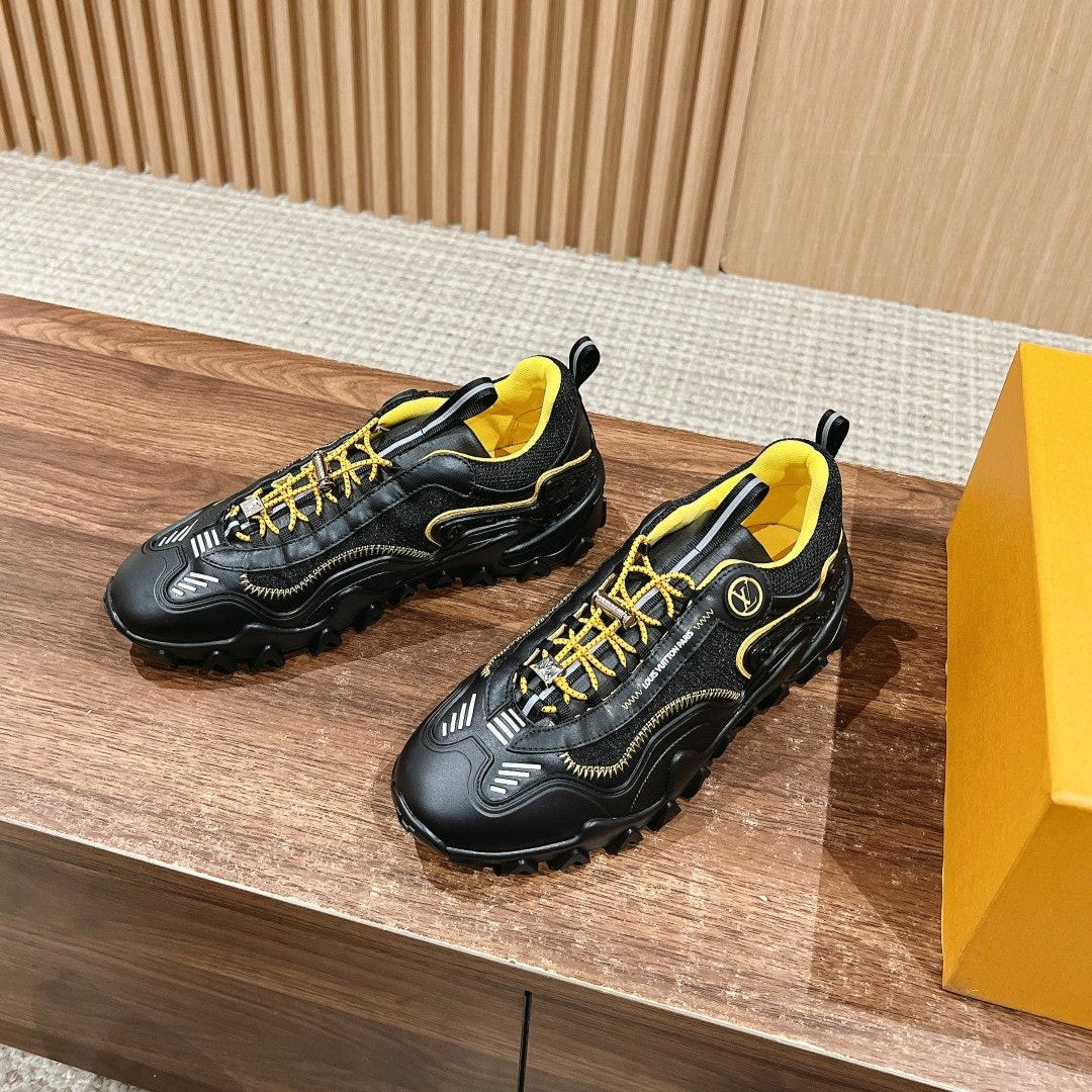 LV Rush Sneaker Black Mix Yellow Cowhide