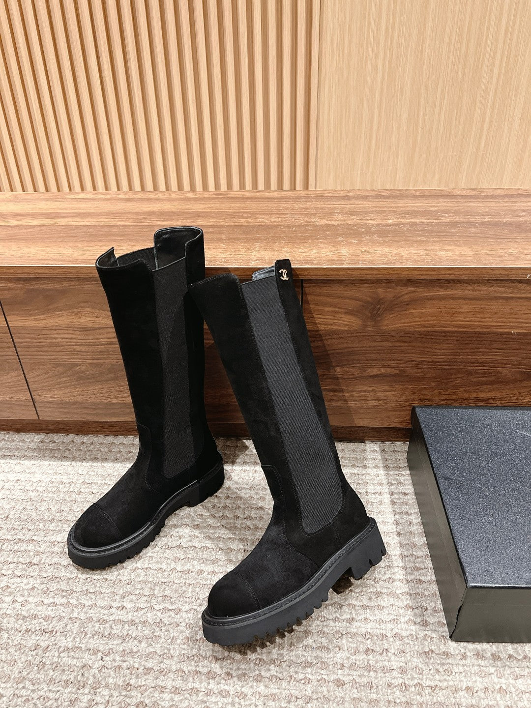 CC Chelsea High Boots Black Suede 937070
