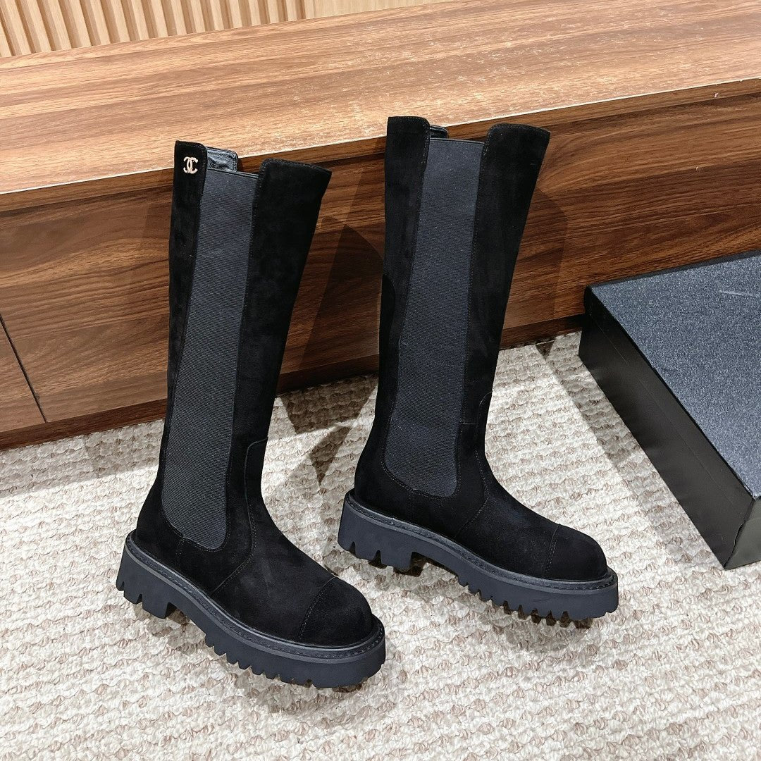 CC Chelsea High Boots Black Suede 937070