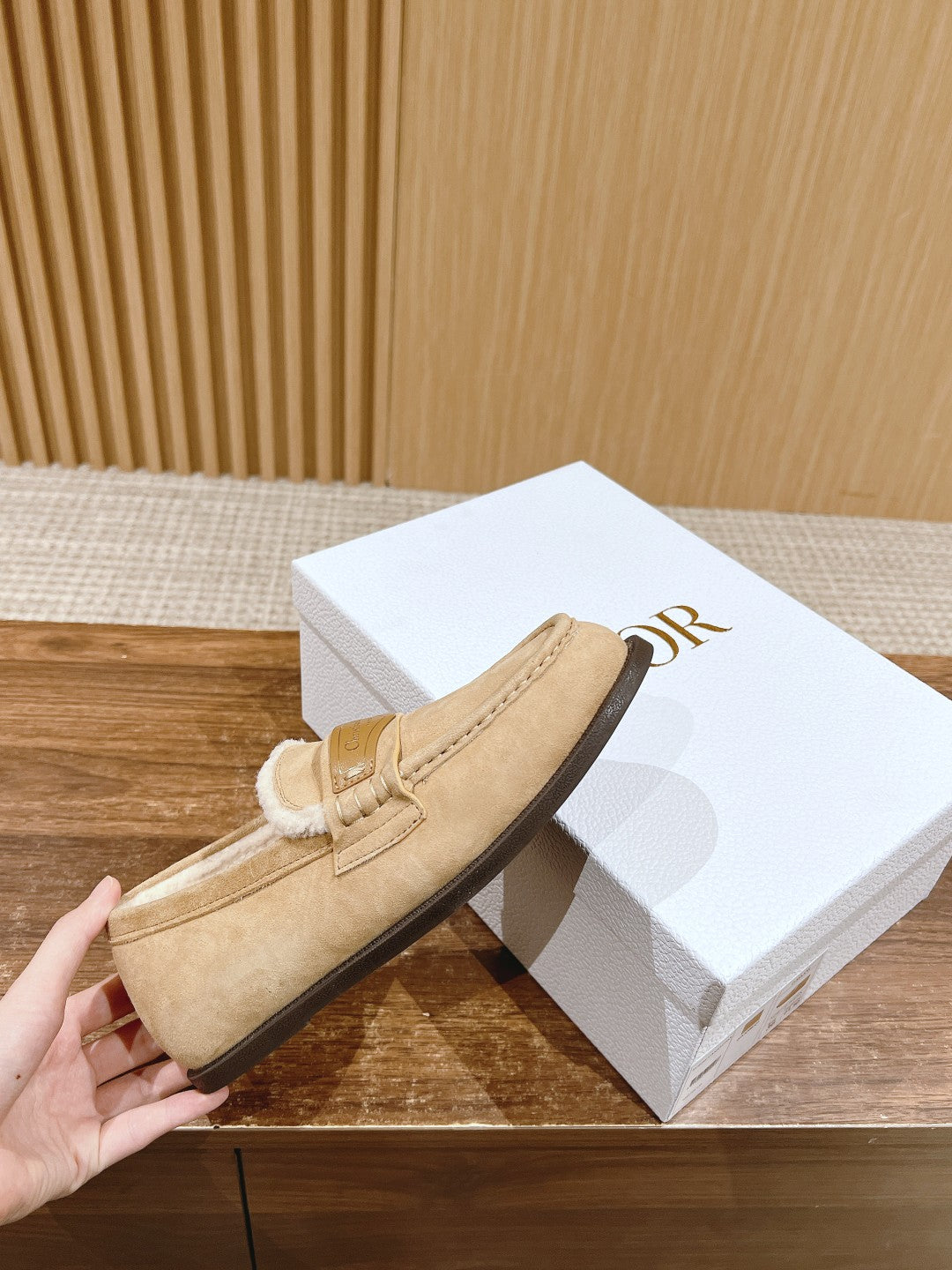 CD Loafer In Beige Suede 101003