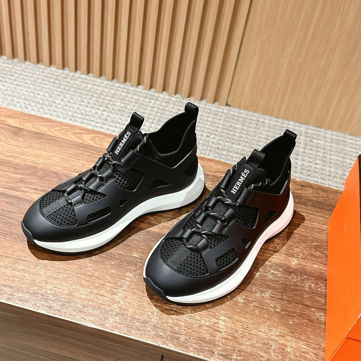 HM Katana Sneaker Black Calfskin 317599