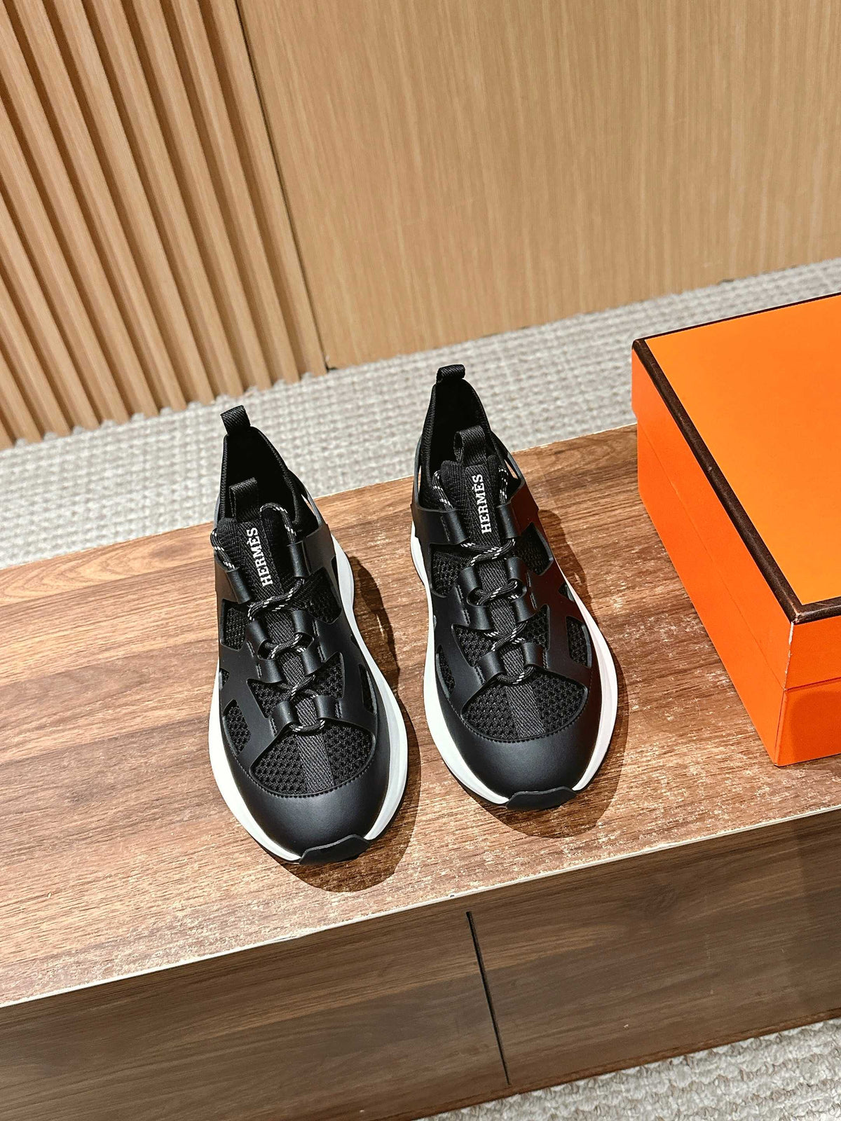 HM Katana Sneaker Black Calfskin 317599