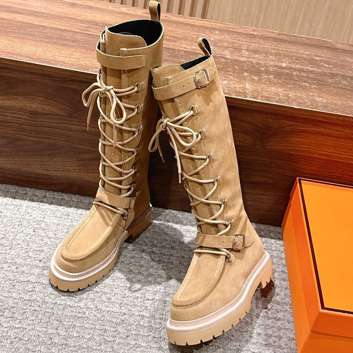 HM 25 High Boots Beige Suede 512534
