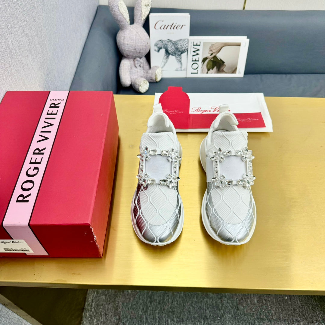 Viv Sneaker Silver White Patent Leather 342404
