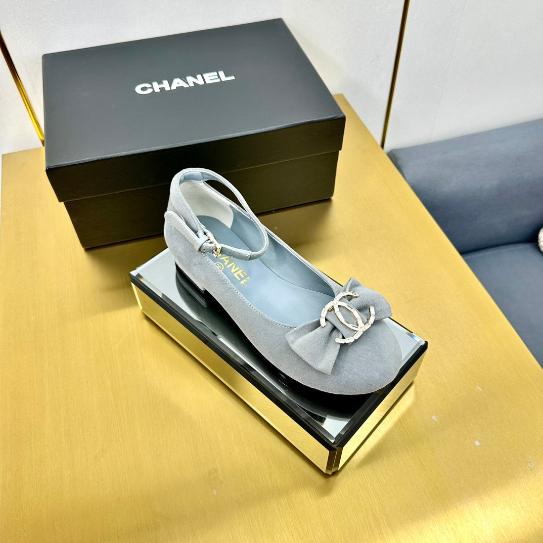 CC 25s Ballet Flats Gray Velvet 297806