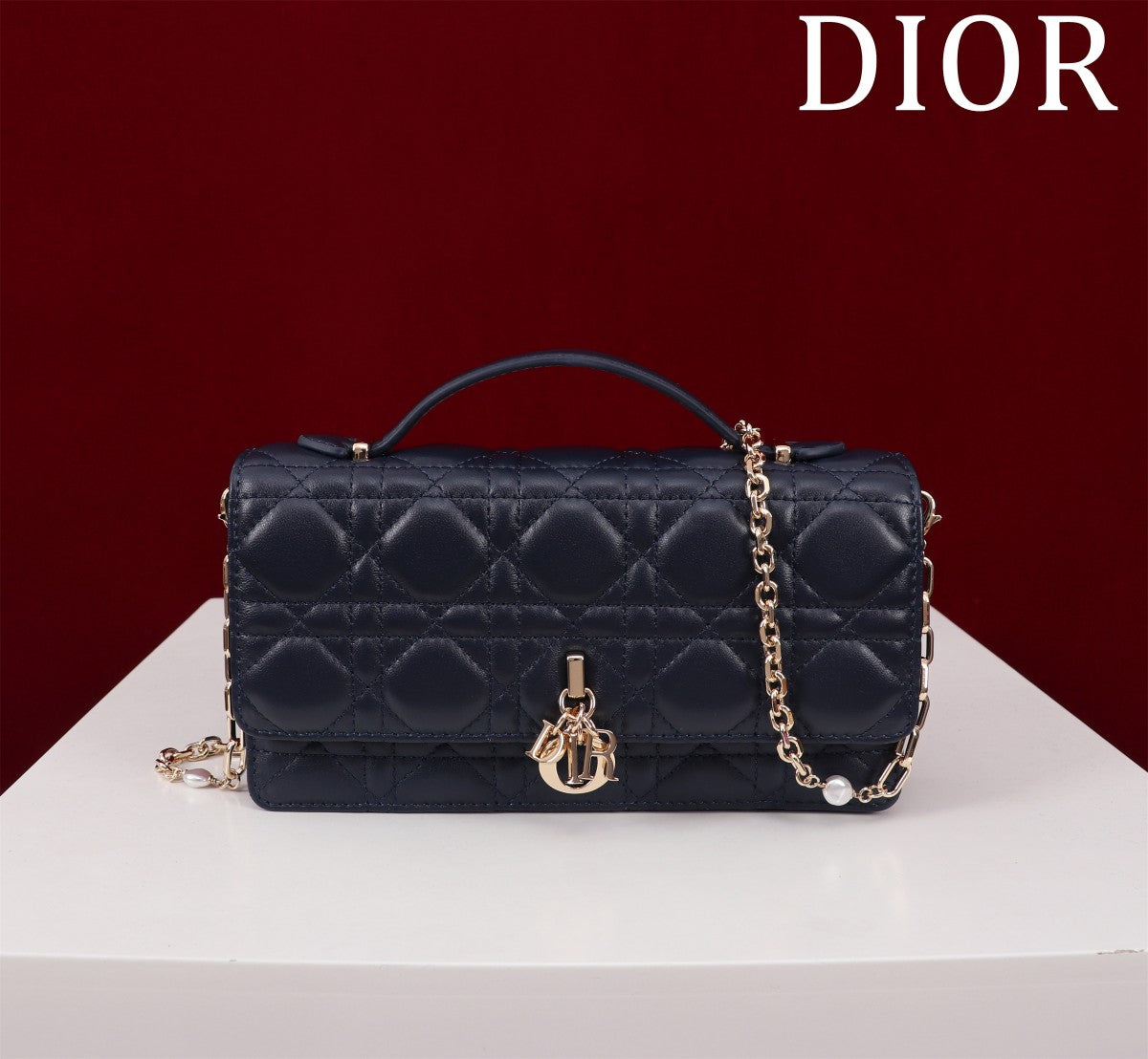 my cd mini 21 dark blue lambskin
