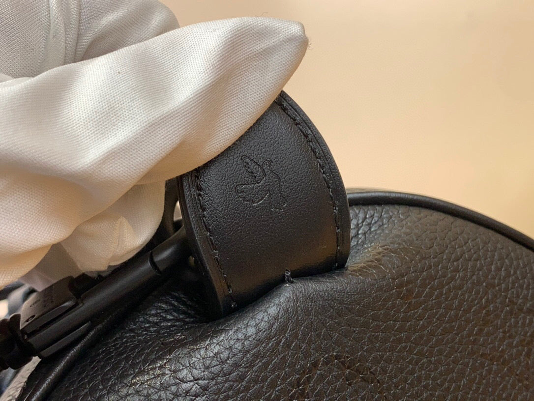 LV Speedy P9 Bandouliere 30 Black Calfskin 203342