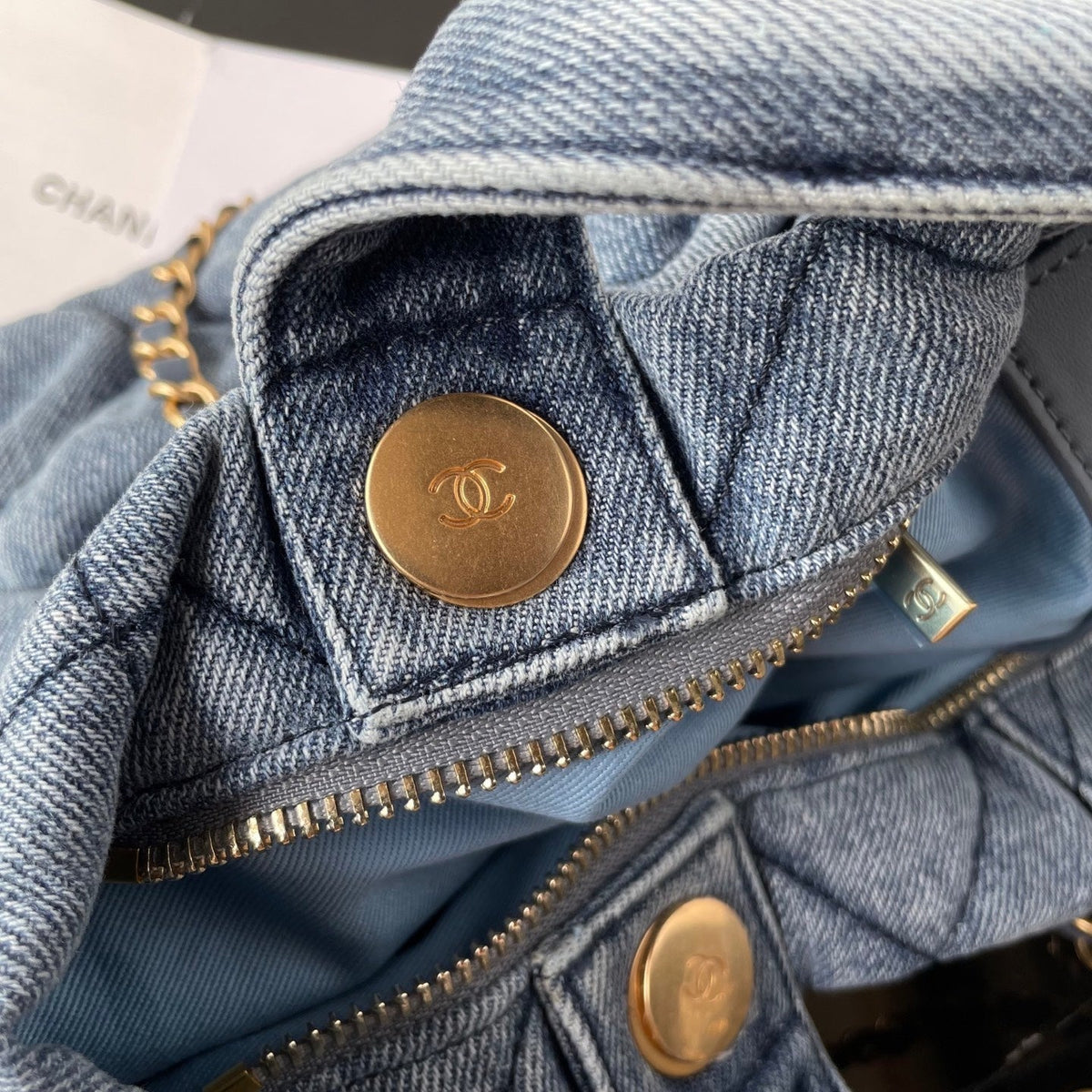 CC 25K Bow Bag 38cm Blue Denim