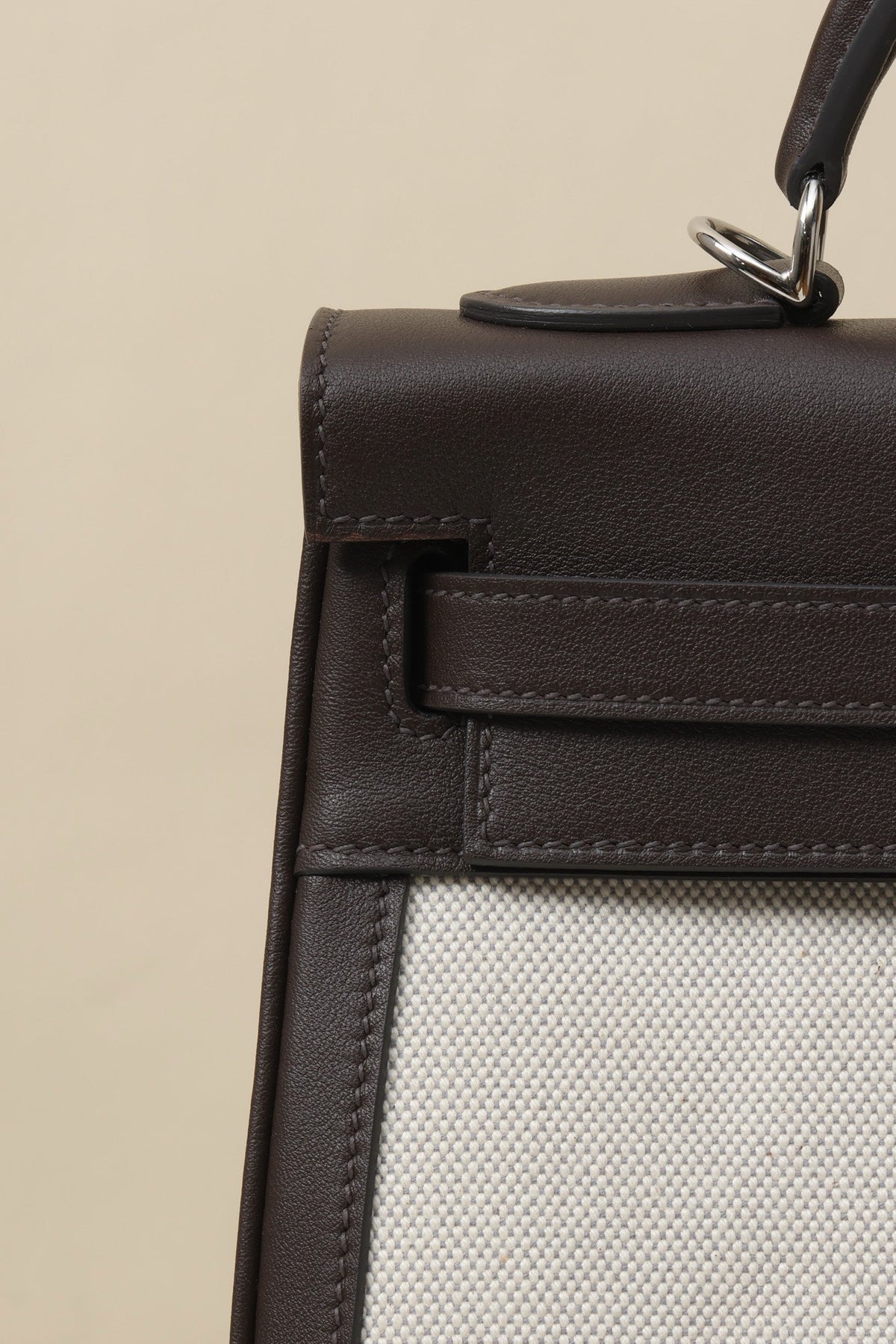 High-end Hermes 2026 Kelly Retourne Bag Leather Canvas