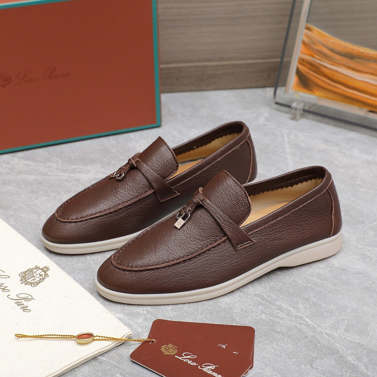 LP SUMMER CHARMS WALK LOAFERS CHOCOLATE LAMBSKIN