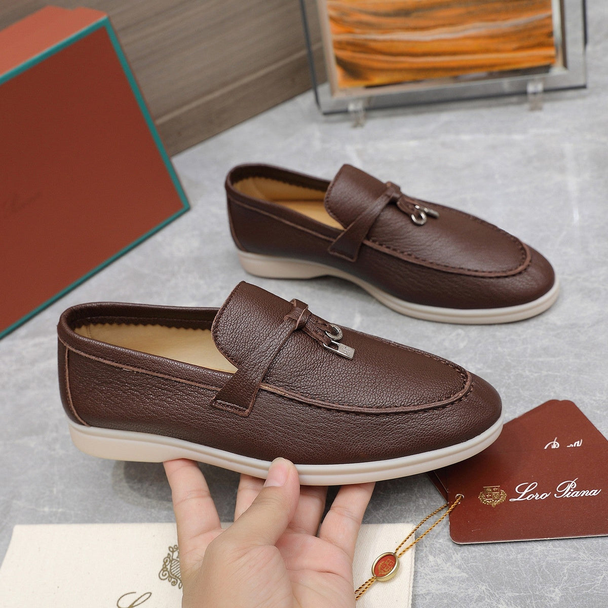 LP SUMMER CHARMS WALK LOAFERS CHOCOLATE LAMBSKIN