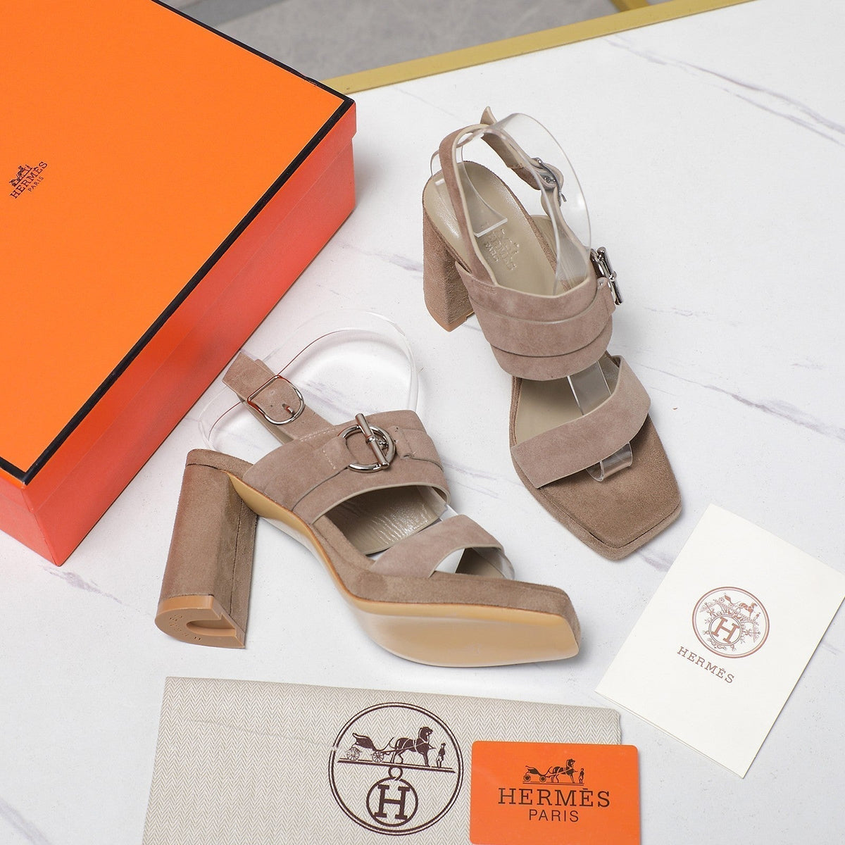HM 25 Slingback Keen 90 Grey Suede