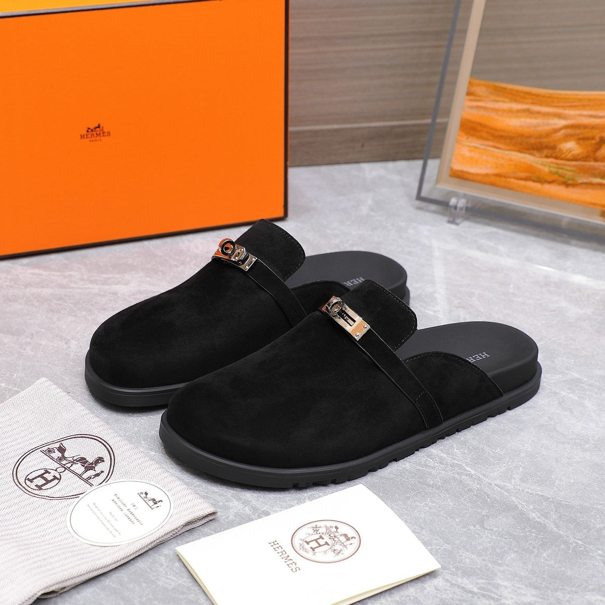 HM 25 Carlotta Mule Black Suede