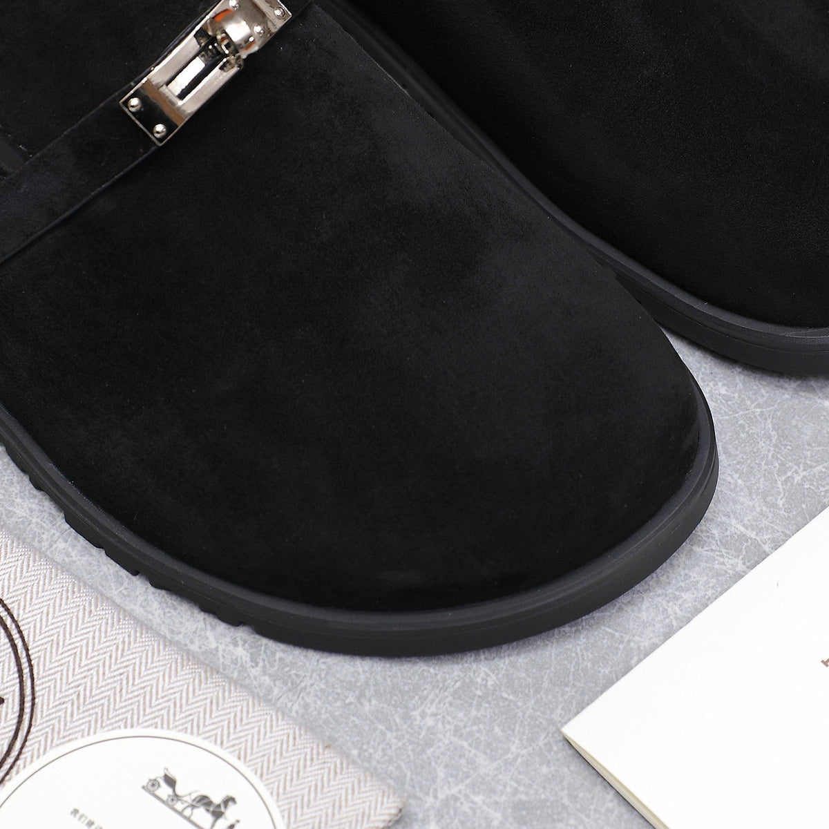 HM 25 Carlotta Mule Black Suede