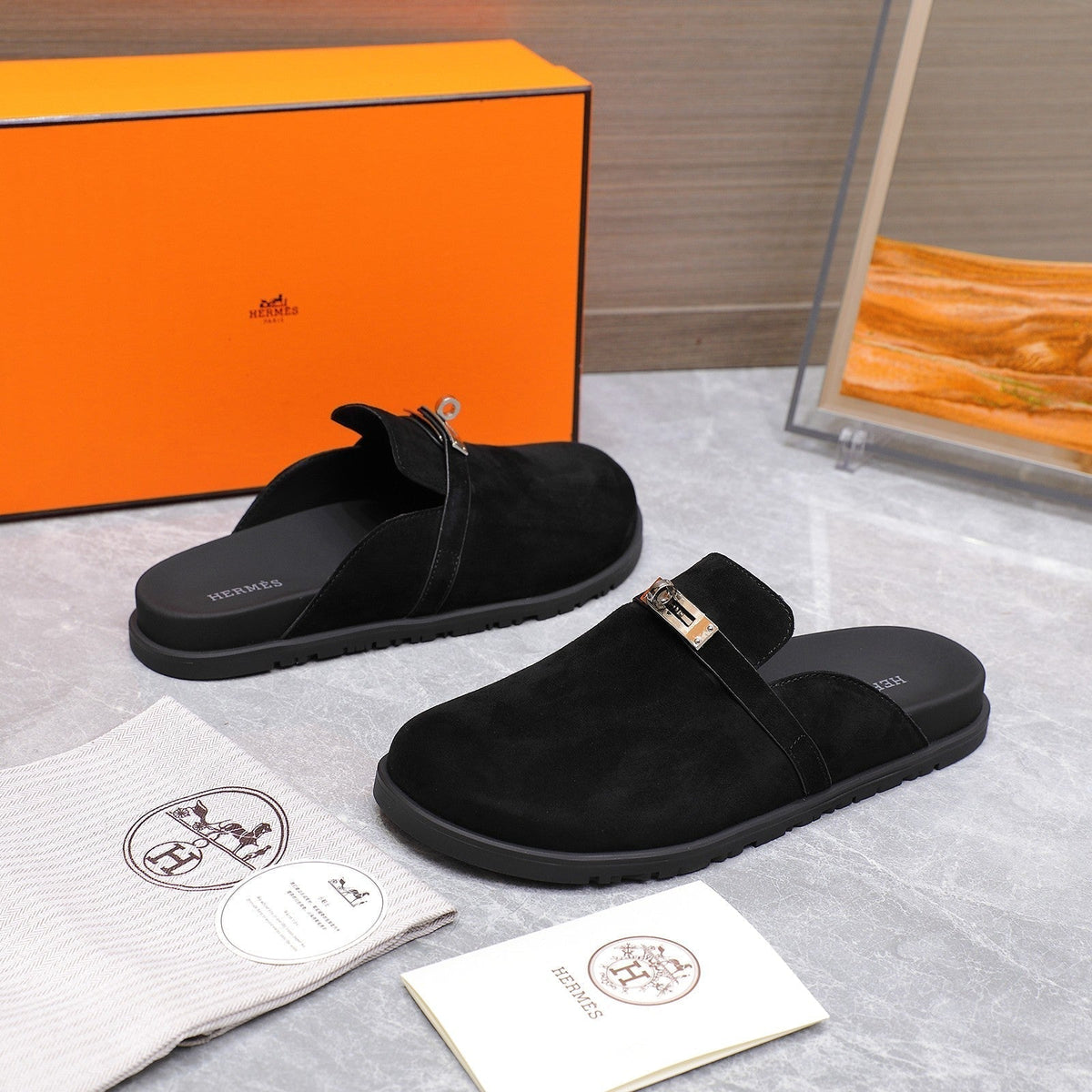 HM 25 Carlotta Mule Black Suede