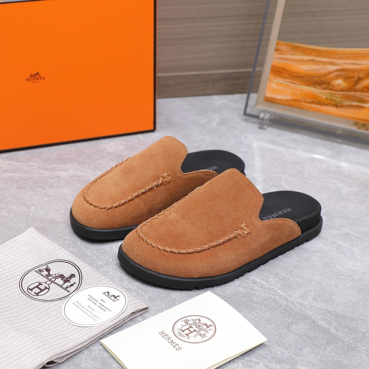 HM 25 Johan Mule Brown Suede