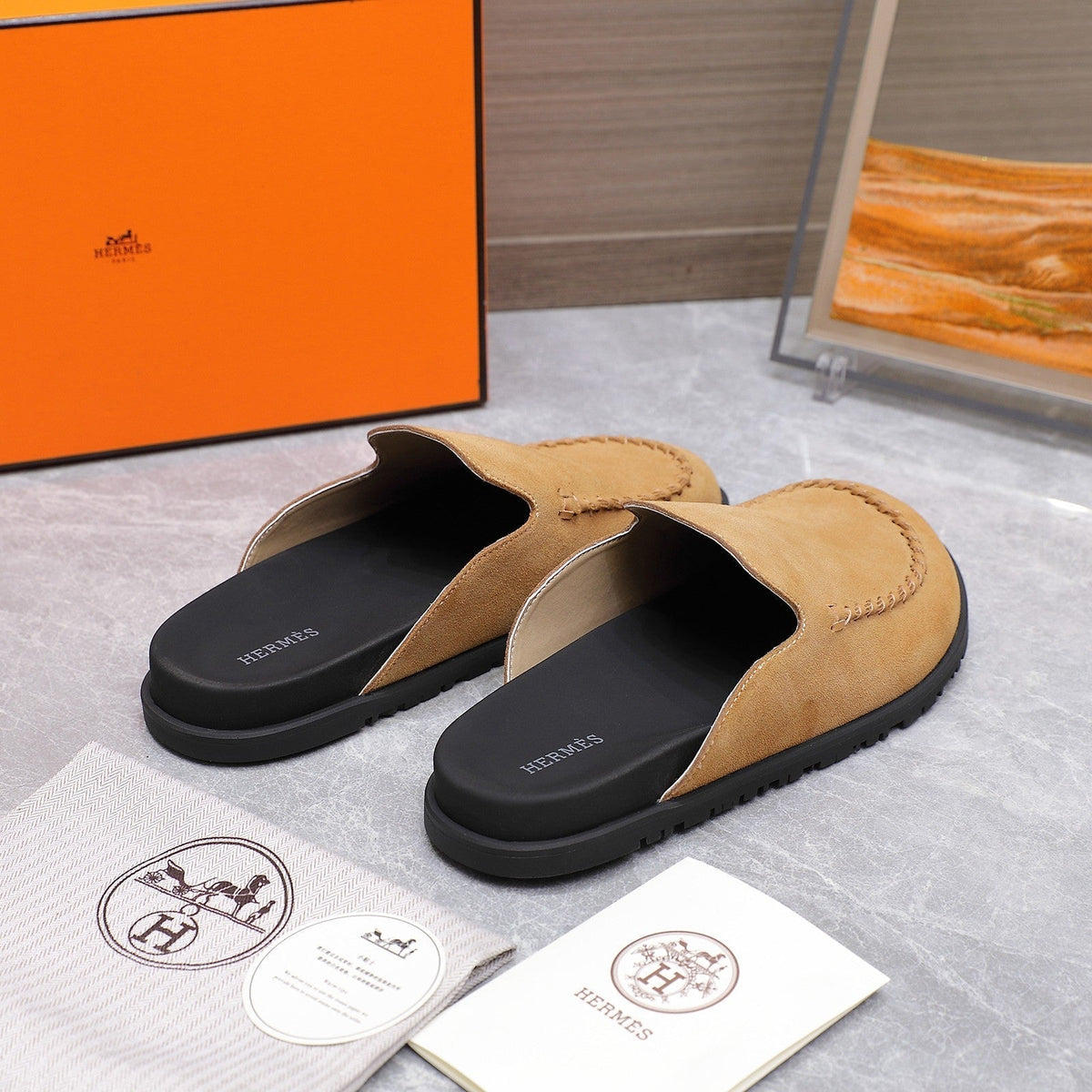 HM 25 Johan Mule Light Brown Suede