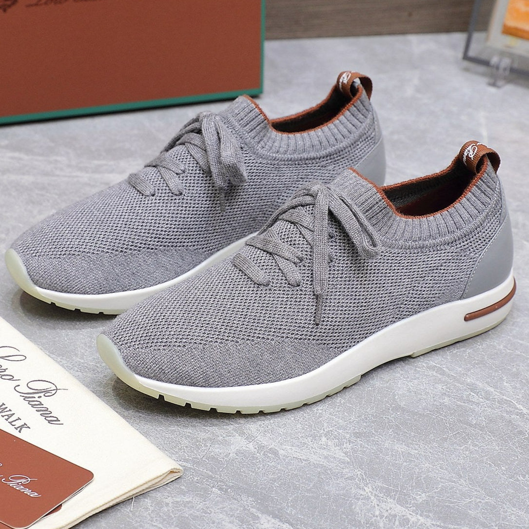 LP lady Flexy Walk  Sneaker Gray mix Orange Wool And Calfskin 310448