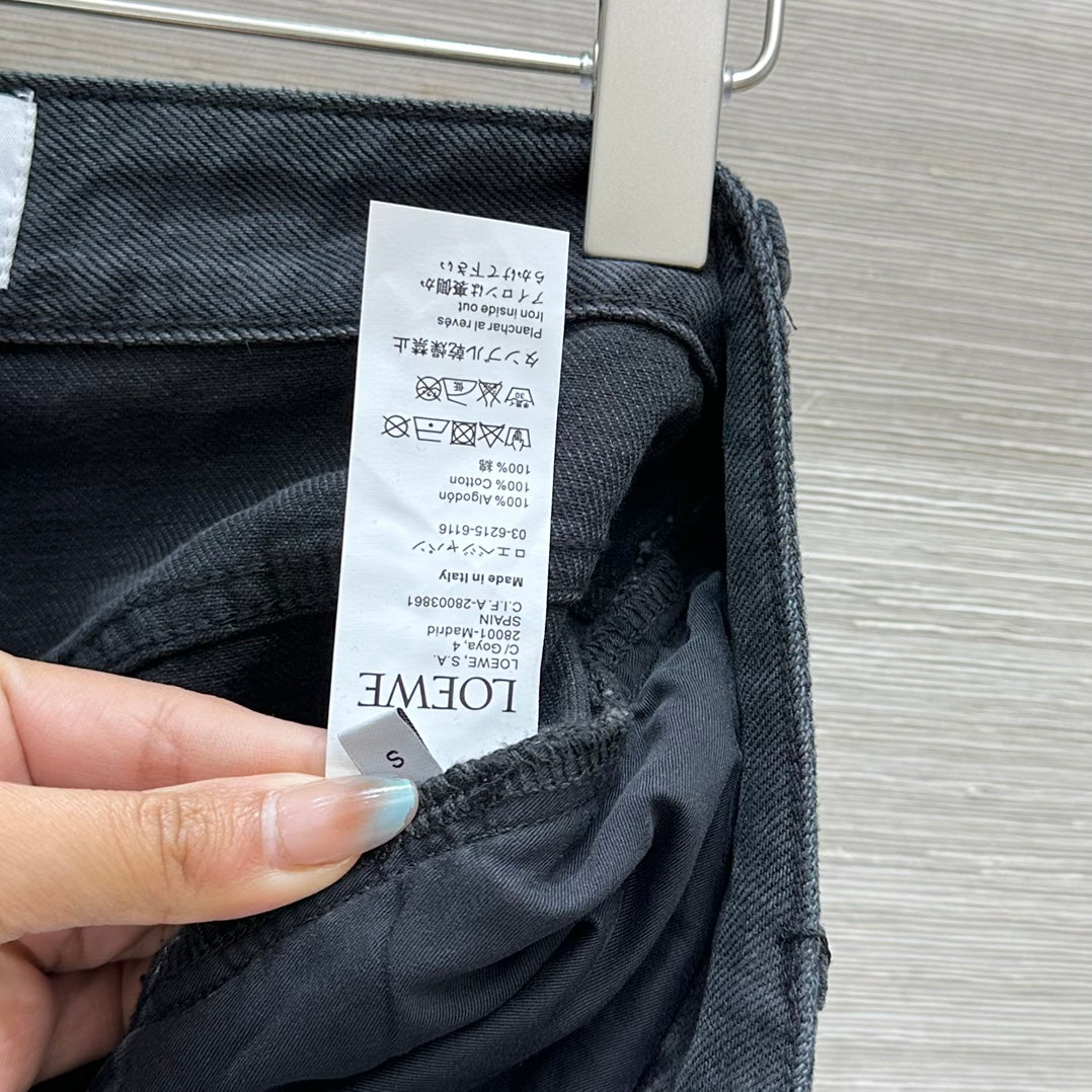 Loewe Short Black Denim Cotton