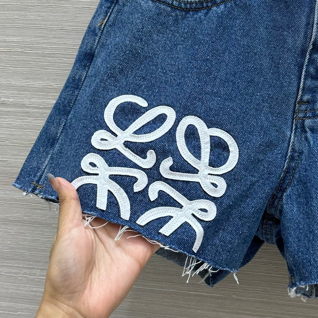 Loewe 25 Short Blue Denim Cotton