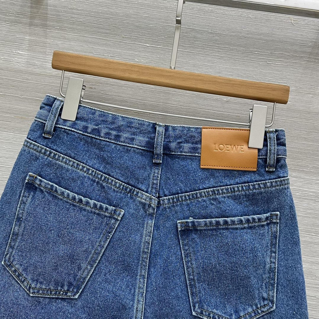 Loewe 25 Short Blue Denim Cotton