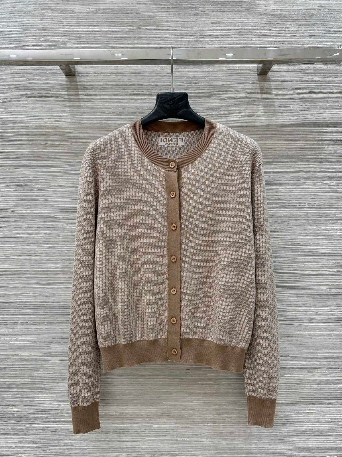Fendi Knitted Cardigan Top Brown Wool