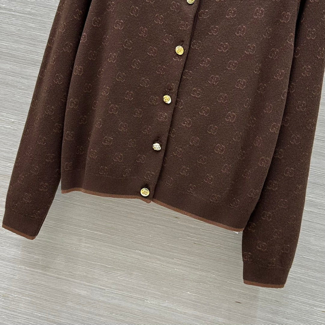 GG 25 Cardigan Earth Brown Wool 0012